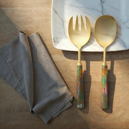 Creative Co-Op 2-Piece Stainless Steel Salad Servers - Image 4