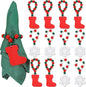 KPOSIYA Christmas Napkin Rings Set of 12, Snowflake Socks Napkin Rings by KPOSIYA