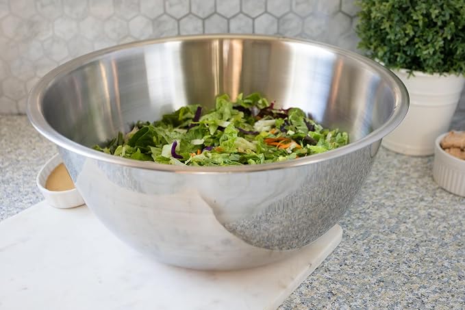 Fox Run Stainless Steel Mixing Bowl, 10.75 Quart Capacity Large Metal Bowl | - Image 2
