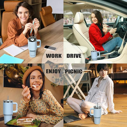20 oz Tumbler with Handle, Tumbler with Lid and Straw, Double Wall Insulated - Image 8