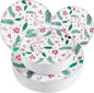 NOCCUR 60PCS Christmas Disposable Plates - Green & Red Plastic Dinner Plates, 30 Dinner & 30 Salad Plates - Pine Needle & Berry Design, Heavy Duty for Christmas Parties