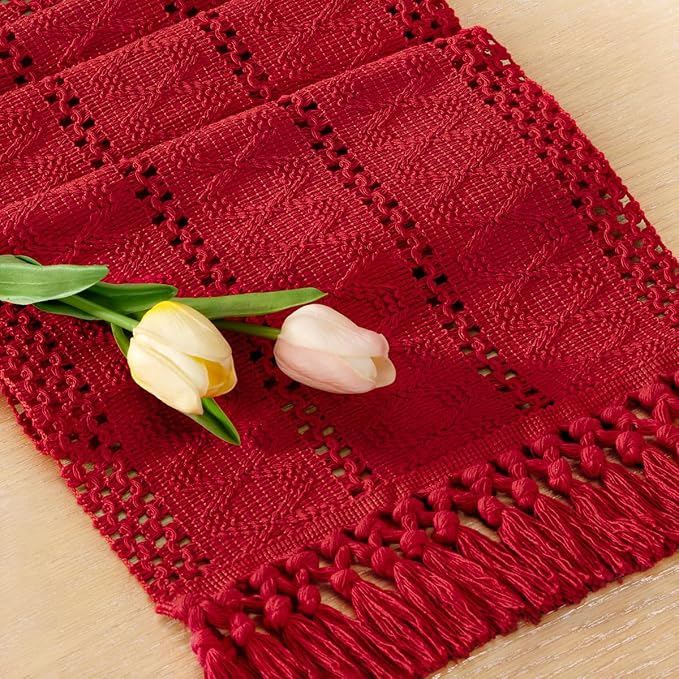 Boho Table Runner Summer Farmhouse Rustic Dining Dresser Scarf Home Decor | by Socomi