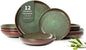 12 Piece Dinnerware Sets with Pasta Bowls, Stain Resistant Dish Set, Easy by Pokini