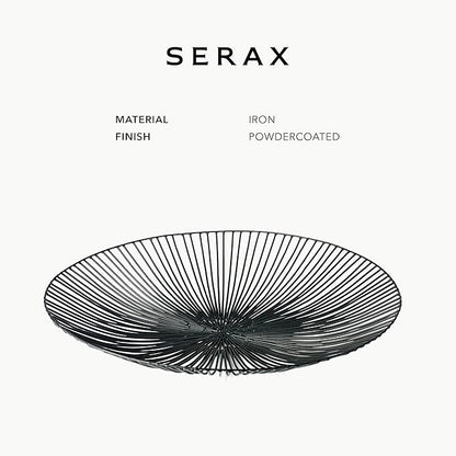 Serax Home Decor Fruit Bowl | Metal sculptures interior accessories by Antonino Sciortino | Oval Iron Kitchen Basket | Modern House Decor or Kitchen Storage for Counter and Table (low, black)