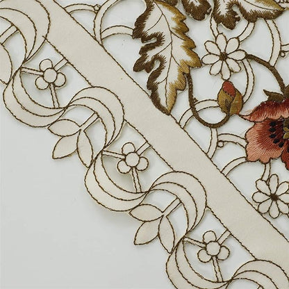Arzoe Vintage European Flower Lace Table Runner Elegant Runners Cabinet Dining - Image 3