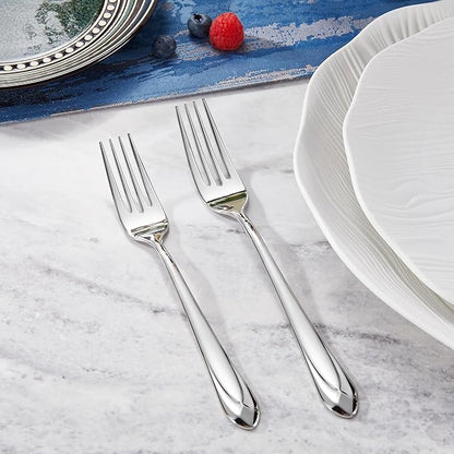 KEAWELL Premium Astra Flatware Set, 20-Piece Service for 4 Mirror-Finished 18/10 Stainless Steel Silverware, Modern Cutlery Dishwasher Safe for Meals and Gatherings (20, Silver)