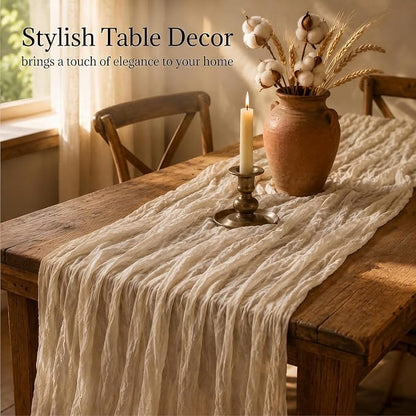 10 Pack Beige Table Runner 10FT Gauze Cheesecloth Table Runner | 21x120 Inch - Image 6
