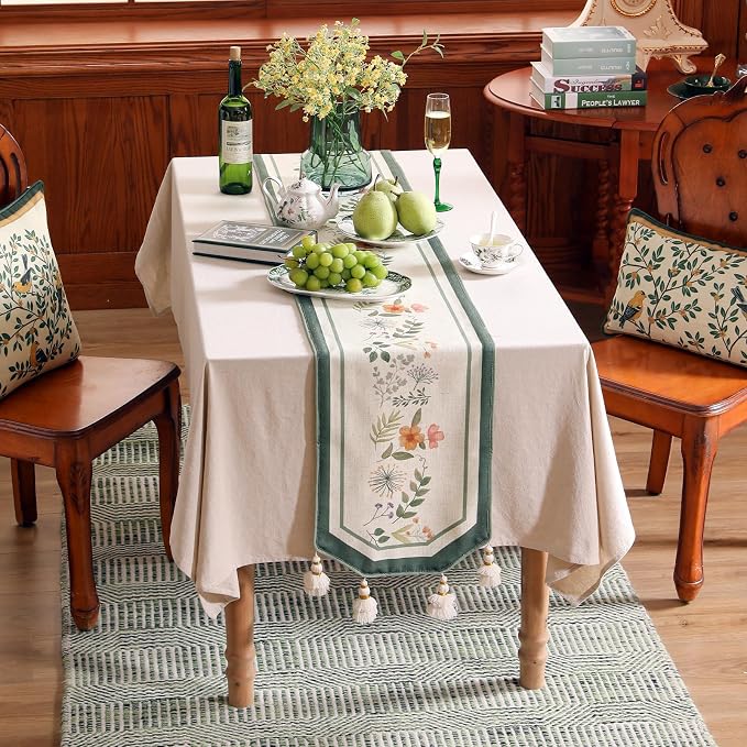 bilin gaier Designer Linen Small Table Runner, French Farmhouse Shabby Chic - Image 9