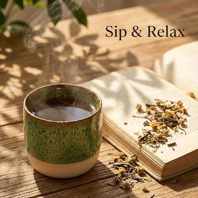 Ceramic Tea Cups 7oz Japanese Style Ceramic Tea Set, Tea Cup, Herbal Tea Coffee - Image 6