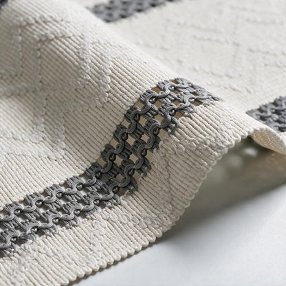 Artoid Mode Dark Grey Stripe Woven Rustic Table Runner 12x90 Inch | Holiday - Image 6