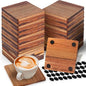 48 Pieces Unfinished Wood Coasters, 4 Inch Square Acacia Wooden Coasters by Aweyka