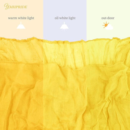 YMHPRIDE 12 Pack Cheesecloth Table Runner 35x120in Yellow Table Runner | Boho - Image 5