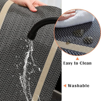 FAVE Placemats Set of 12 Black Placemats Woven with Golden Thread Heat Resistant 12 Vinly Place Mats for Wedding, Banquet, Birthday, Party, Restaurant (Black, 12"x18"-12PCS)