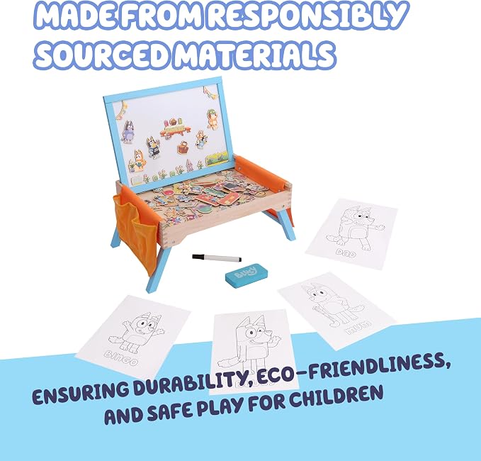 Bluey Art Creation Station, 100 Magnets & Whiteboard Lid | Foldable legs - Image 5