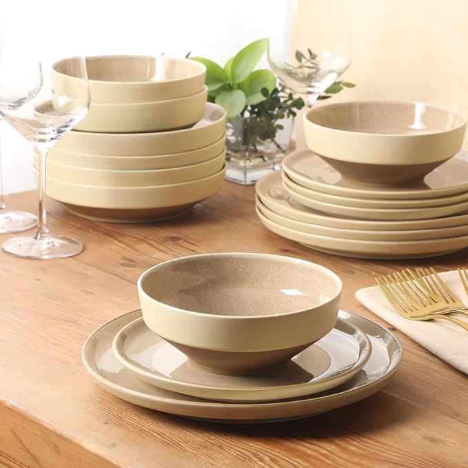 Gibson Elite Octavia Place 16 Piece Stoneware Dinnerware Set, Service - Image 2