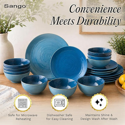Sango Siterra Artist's Blend 16-Piece Stoneware Dinnerware Set – Service - Image 4