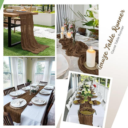 16 Pack Brown Cheesecloth Table Runners 20x120 Inch Gauze Table Runner Cheese - Image 5