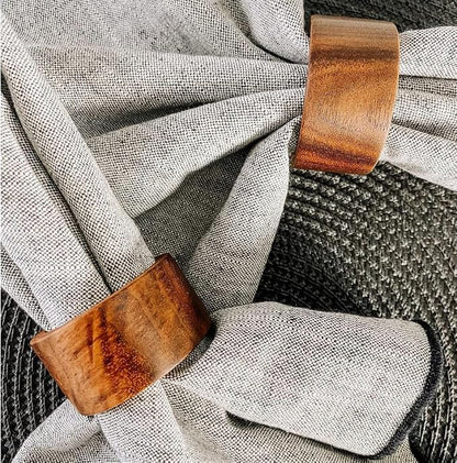 Napkin Holder Set of 12 Handmade Acacia Wood Dining Table Napkin Ring Classic by ARNCRAFT