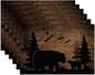Christmas Bear Lodge Placemats Set of 6,Washable Heat Resistant 12×18 Inch Table Mats Farmhouse Place Mats for Outdoor & Camping Lodge Cabin Decor
