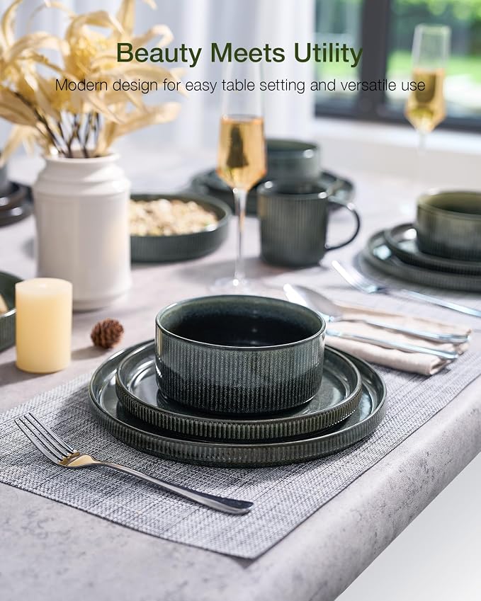 Famiware Star Stoneware Dinnerware Set, Reactive Glaze Plates & Bowls - Image 2