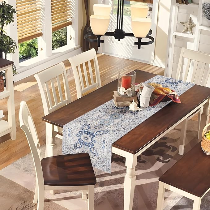 Snycler Table Runner Boho Table Runners Vintage Elegant Farmhouse Table Center - Image 2