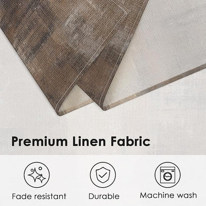 Emvency Farmhouse Placemats Set of 4, 12x18 Inch Abstract Grey and Dark Brown Art Painting Table Mats for Outdoor Home Party Kitchen Dining Decoration