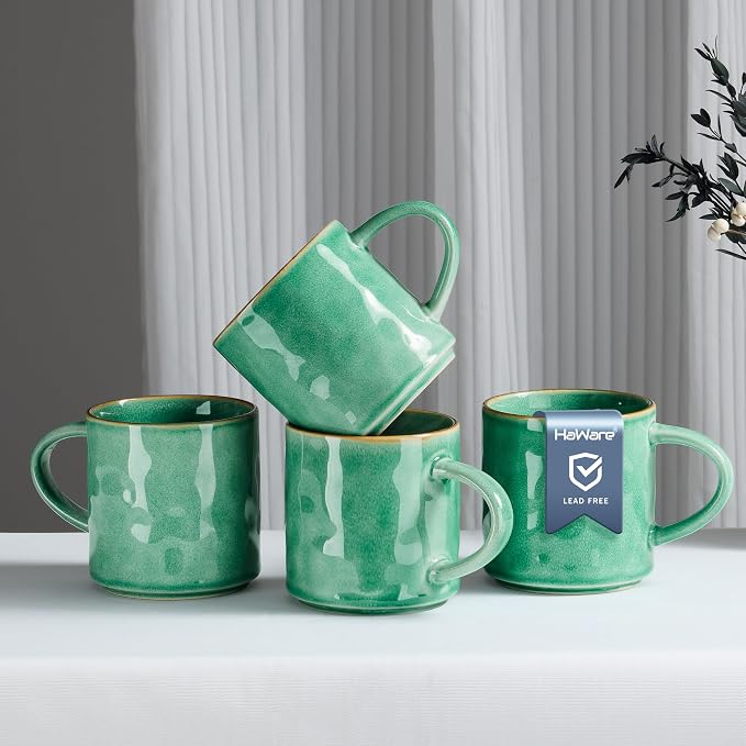 HaWare 14OZ Coffee Mugs Set of 4, Stoneware Coffee Cups by HaWare