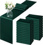 Horbaunal 12 Pack Forest Green Satin Table Runner 12 x 108 Inch | Smooth Table by Horbaunal