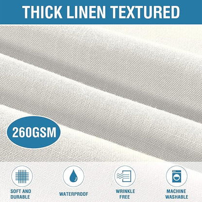 H.VERSAILTEX Linen Textured Table Cloths Rectangle 60 x 120 Inch Premium Solid Tablecloth Spill-Proof Waterproof Table Cover for Dining Buffet Feature Extra Soft and Thick Fabric Wrinkle Free, Ivory