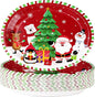 50Pcs Christmas Oval Paper Plates 10" x 12" Large Disposable 400 GSM Heavy Duty Cartoon Penguin Reindeer Snowman Dessert Plates Merry Christmas Birthday Decorations for Festive Xmas Party Supplies