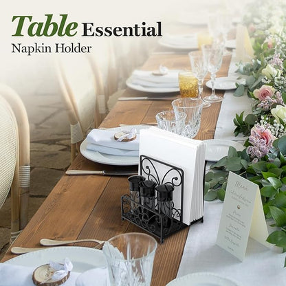Napkin Holder with Salt and Pepper Caddy, Metal Table Dispenser | Dinner Napkins - Image 7