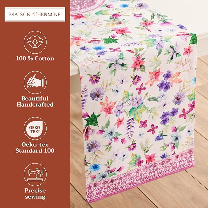 Maison d' Hermine Table Runner 100% Cotton 14.50" x 108" | Table Runners 108 - Image 2