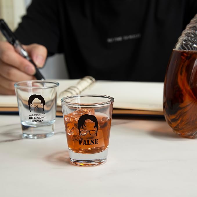 3 PCS The Office Merchandise Shot Glasses Set, 1.5 oz The Office Merch Clear - Image 4