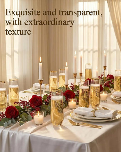 Ciaell 24 Pack Gold Plastic Champagne Flutes - Image 6