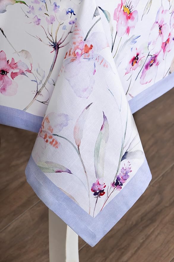 Maison d' Hermine Table Cloth Rectangle Table 100% Cotton 70 x 140 Inches Tablecloth Reusable Decorative for Dining Room Farmhouse Home Valentines Day Decorations Spring Summer - Summer Floral