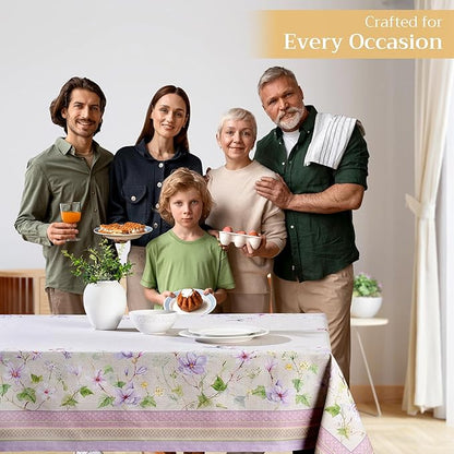 Maison d' Hermine Table Cloth Square Table 100% Cotton 54 x 54 Inches Tablecloth Reusable Decorative for Dining Room Farmhouse Home Valentines Day Decorations Spring Summer - Magnolia Mornings