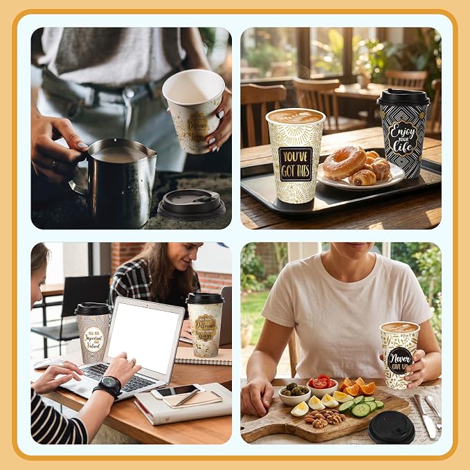 50 Pack 16 oz Disposable Coffee Cups - Image 4
