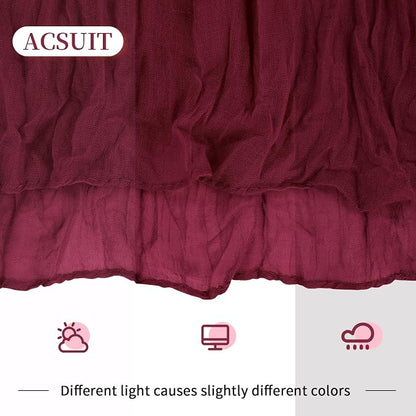 4 Pack Burgundy Cheesecloth Table Runner 20 x 120 inch Gauze Table Runners 10 - Image 6