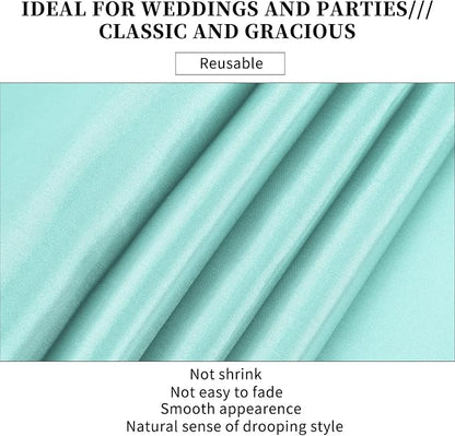 10-Pack Aqua 12 x 108 inches Long Premium Satin Table Runner | Wedding - Image 4