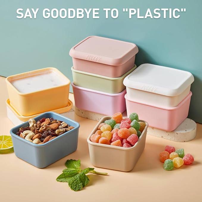 ISSEVE 4Pack 8oz Silicone Snack Containers - Image 8