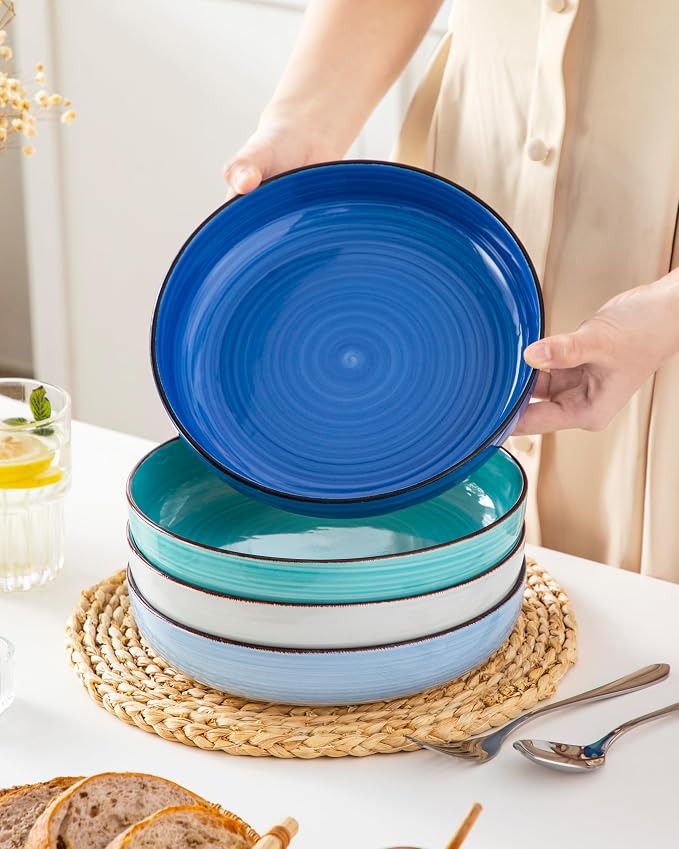 vancasso Pasta Bowls Set of 4, 46 oz Ceramic Salad Serving Bowls and Soup Bowls - Image 7