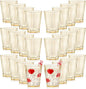24 PCS Plastic Ribbed Drinking Glasses 10oz Gold Vintage Ripple Stemless Wine by SHIQIKEJIPTY