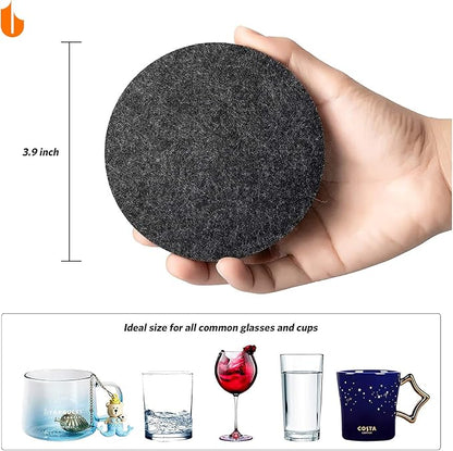 Urbanstrive 6 PCS Coasters, Eco-Friendly 100% Biodegradable Absorbent Felt - Image 3