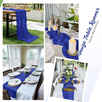 16 Pack Royal Blue Cheesecloth Table Runners 20x120 Inch Gauze Table Runner - Image 2