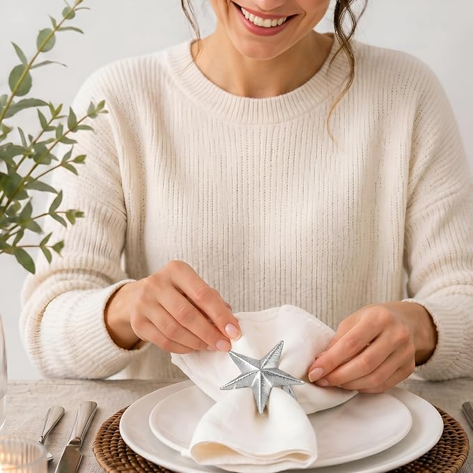 Star Napkin Rings, Durable Aluminum Napkin Holder - Image 7