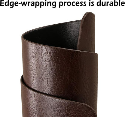 Faux Leather Placemats, Set of 8 PU Table Mats, Easy to Clean, Heat & Stain Resistant for Office Conference Table,Dinging Home Decor F Dark Brown