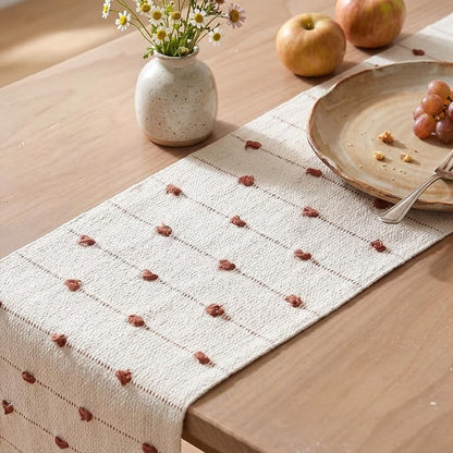 Artoid Mode Caramel Boho Farmhouse Cotton Woven Table Runner, Seasonal Fall - Image 5