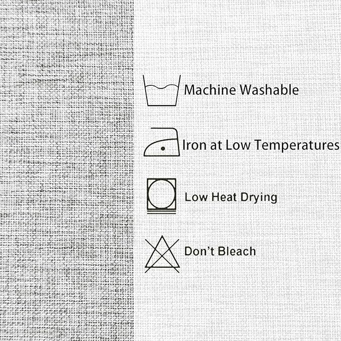 Hiasan 2 Pack Faux Linen Rectangle Tablecloth - Wrinkle and Stain Resistant Washable Table Cloth for Kitchen Dining Room Holiday Table Cover for Party Dinner, Light Grey, 30 x 60 Inch