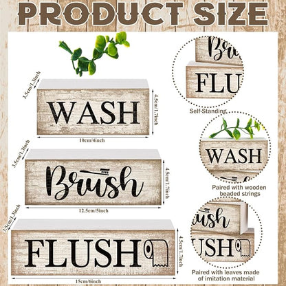 Moucuny 4 Pcs Farmhouse Bathroom Decor and Accessories Rustic Bathroom Shelf - Image 8