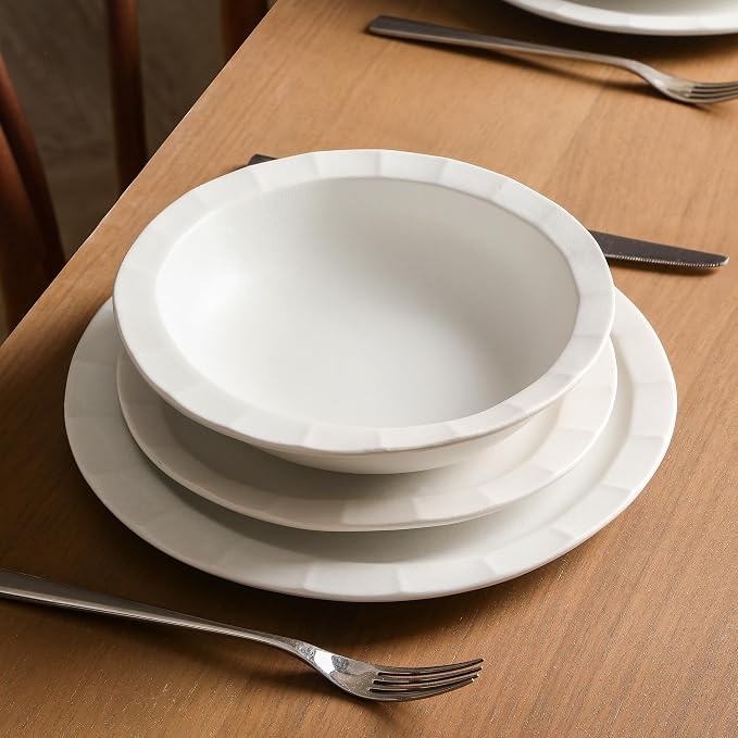 Stone Lain Oasis Stoneware 24 Piece Dinnerware Set, Home Kitchen Dish Set - Image 2